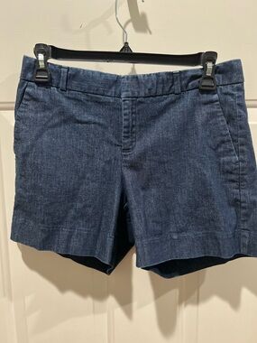 Banana Republic Navy High-Waist Denim-Look Shorts